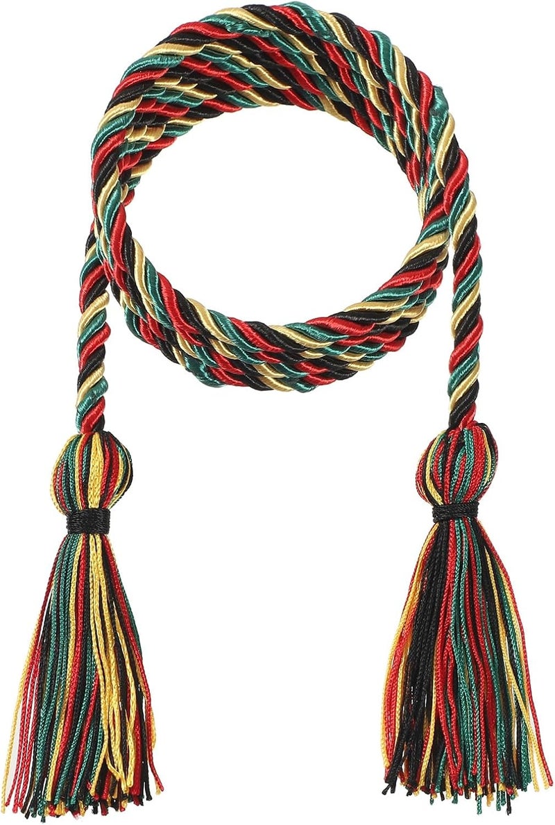 D DODOU 10 Pieces Graduation Cords Polyester Graduation Honor Braided Cords with Sewing Tassels for Bachelor, Master, Doctor 68" Long (Black Red Green Gold) - Image 2